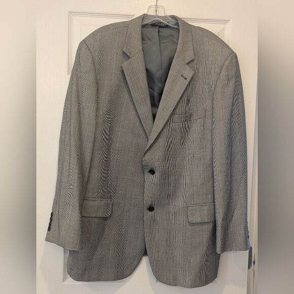 Jos. A. Bank Wool Gray Glen Plaid Suit Separates Jacket & Pants Formal Size 46R - Picture 4 of 16